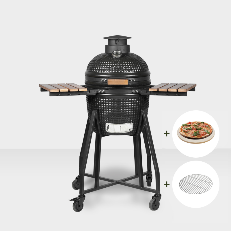 Pack Kamado Forest 16" with trolley and pizza stone