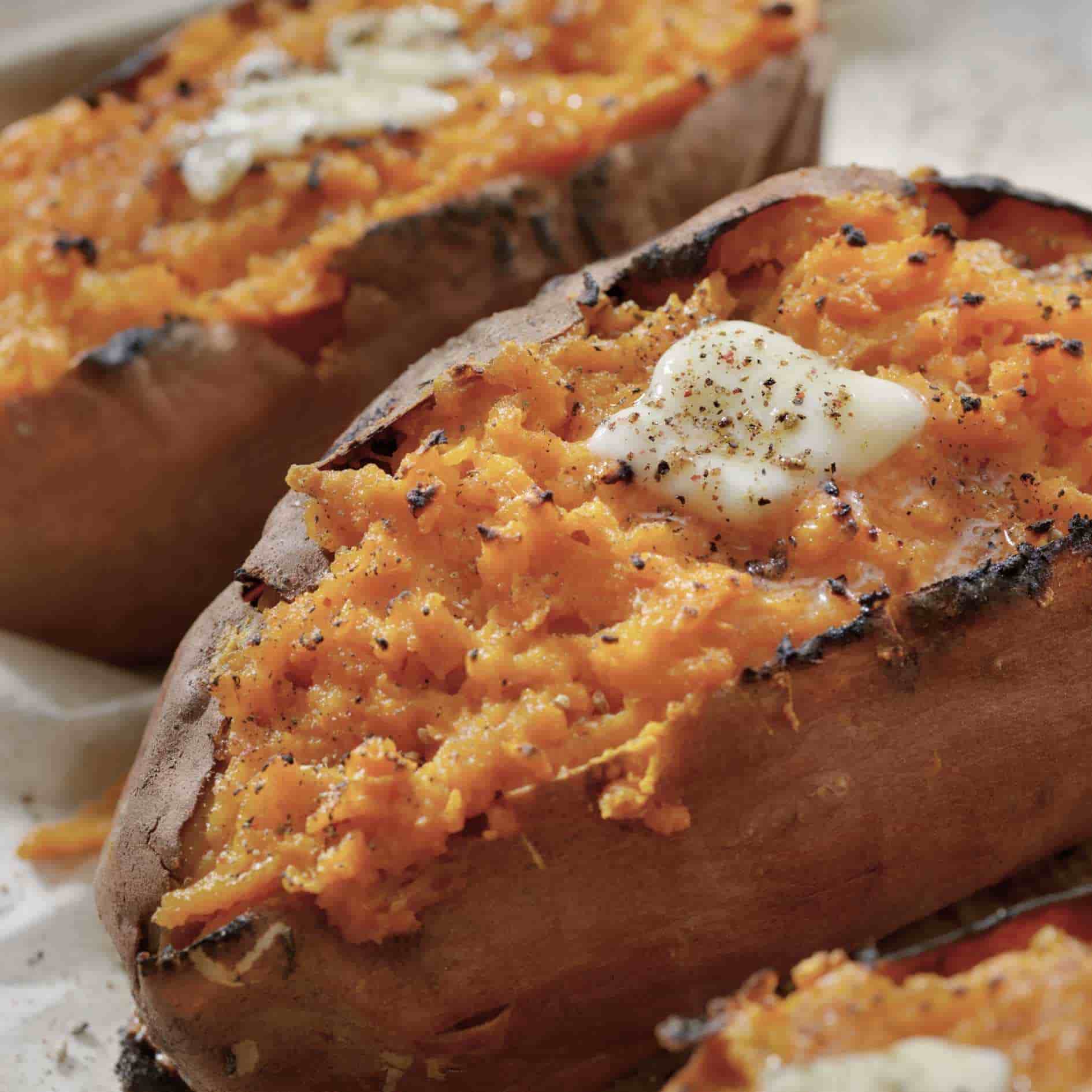 Patates douces au kamado