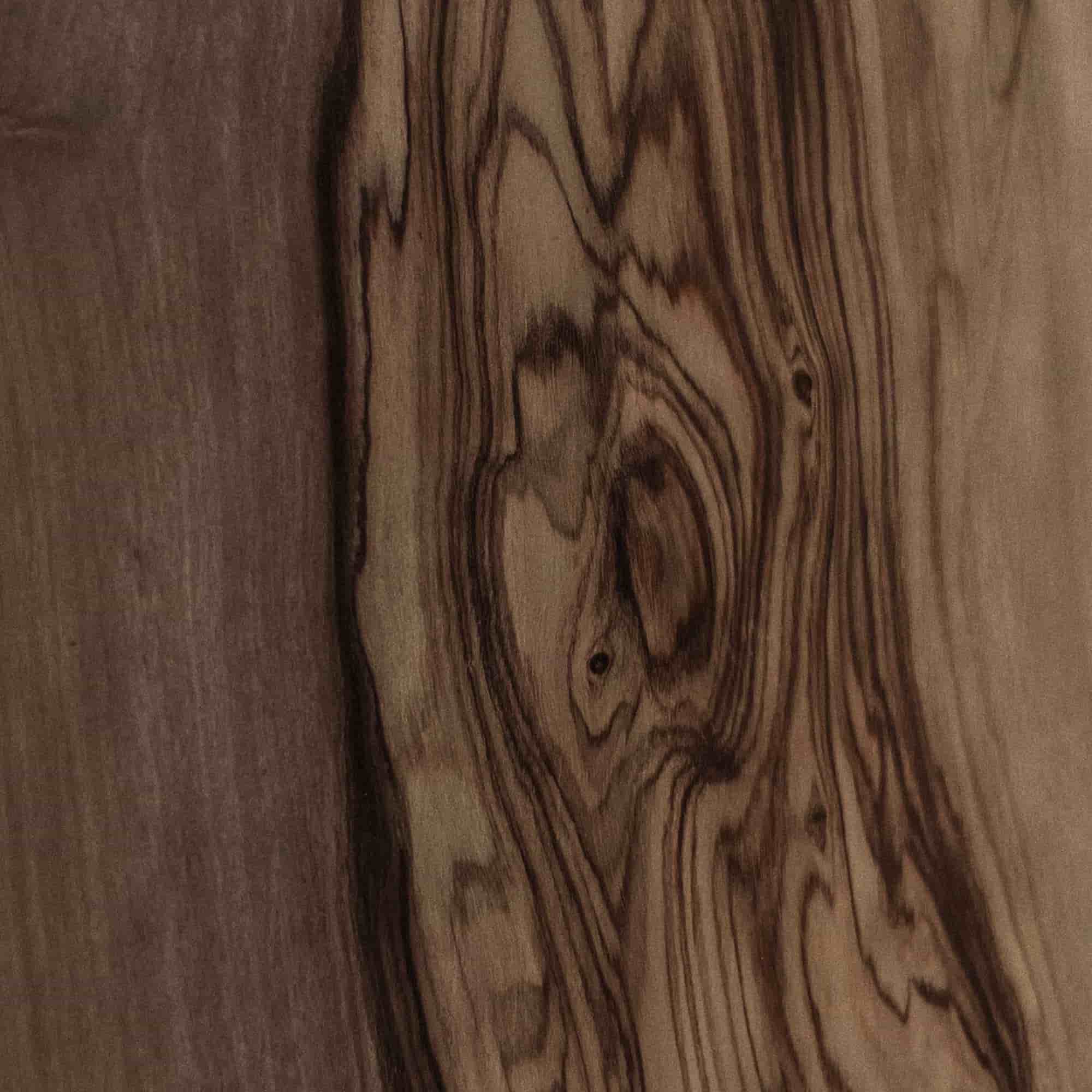 Table Basse Ronde en Bois d'Olivier et Résine Epoxy Noire