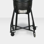 Chariot en métal noir pour Kamado Forest Grill 16", doté de roulettes robustes et d’une structure stable pour faciliter le déplacement et la sécurité lors de la cuisson.