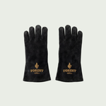 Paire de gants en cuir haute résistance Forest Grill pour barbecue et cuisson extérieure