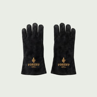 Paire de gants en cuir haute résistance Forest Grill pour barbecue et cuisson extérieure